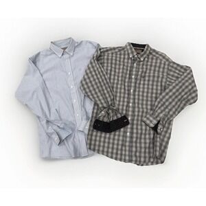Lot Of 2 Ariat Shirt Mens Medium Wrinkle Free Long Sleeve Western Flip Cuff M